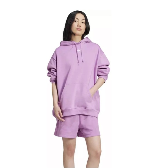 Adidas Purple Oversized Hoodie Sweatshirt NWT - Picture 2 of 7